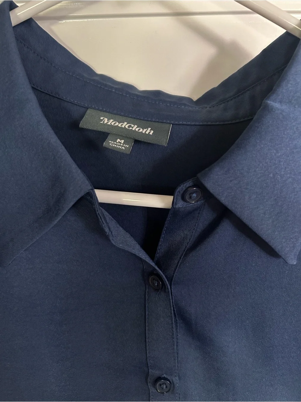 Modcloth Navy Button-Down Blouse - Picture 3 of 4